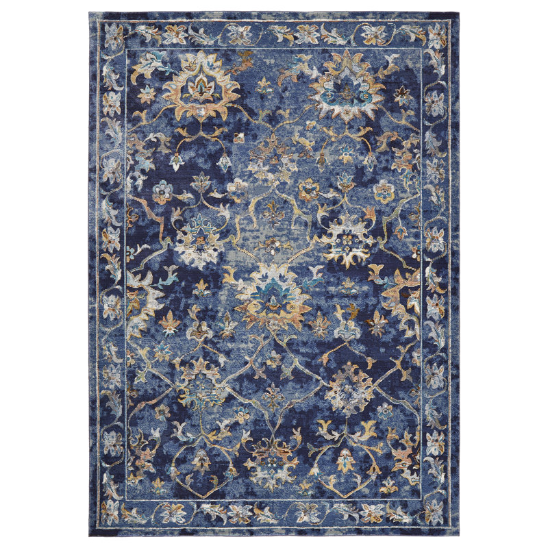 Bloomsbury Market Amory Floral Blue Area Rug & Reviews Wayfair